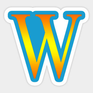 GOLD LETTER W Sticker